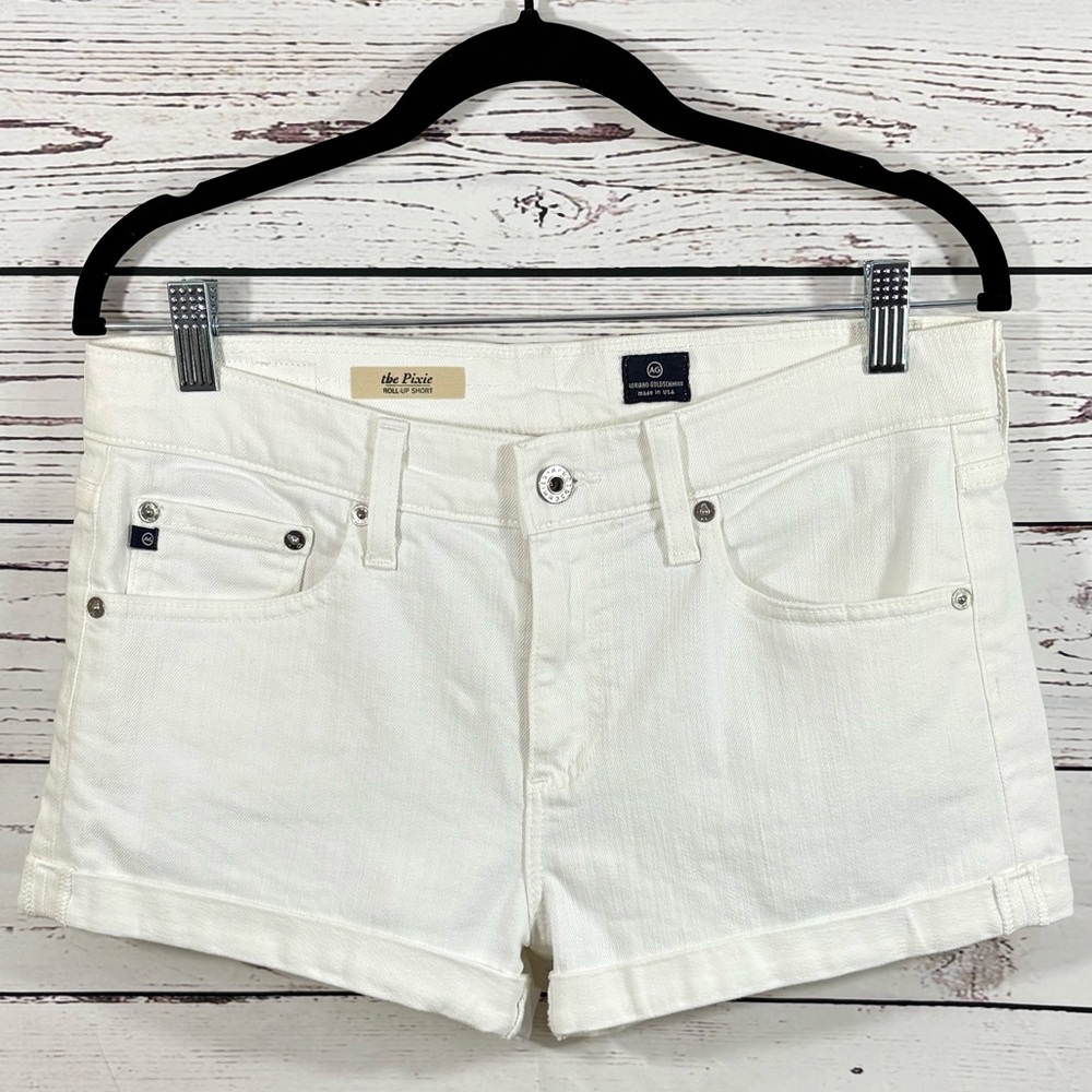 AG Adriano Goldschmid The Pixie White Roll-Up Shorts in Size 28 NWOT